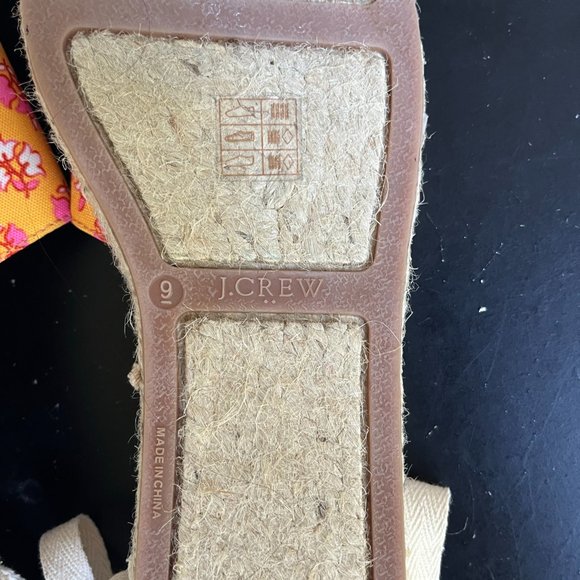 J. Crew Women's Printed Canvas Anke-Wrap Espadrilles Sz. 9 Style BH001 - Picture 9 of 13